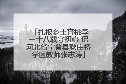 扎根乡土育桃李 三十八载守初心 记河北省宁晋县耿庄桥学区教师张志涛
