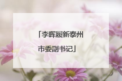 李晖履新泰州市委副书记