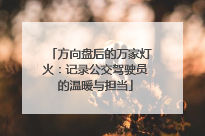 方向盘后的万家灯火：记录公交驾驶员的温暖与担当