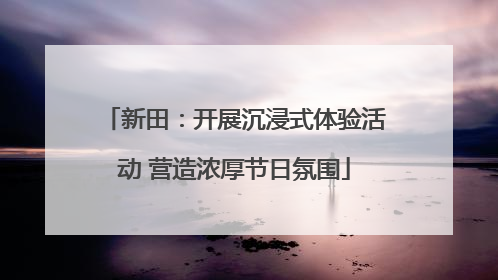 新田：开展沉浸式体验活动 营造浓厚节日氛围