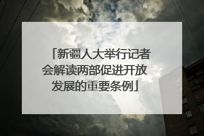 新疆人大举行记者会解读两部促进开放发展的重要条例