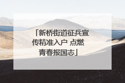 新桥街道征兵宣传精准入户 点燃青春报国志