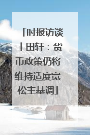 时报访谈丨田轩：货币政策仍将维持适度宽松主基调