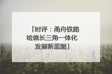 时评：甬舟铁路绘就长三角一体化发展新蓝图