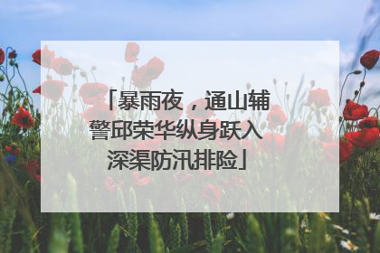 暴雨夜，通山辅警邱荣华纵身跃入深渠防汛排险