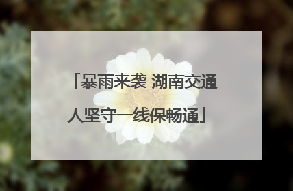 暴雨来袭 湖南交通人坚守一线保畅通