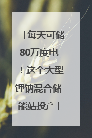 每天可储80万度电！这个大型锂钠混合储能站投产