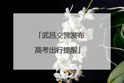 武昌交警发布高考出行提醒
