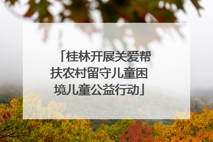 桂林开展关爱帮扶农村留守儿童困境儿童公益行动