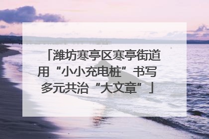 潍坊寒亭区寒亭街道用“小小充电桩”书写多元共治“大文章”