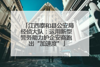 江西泰和县公安局经侦大队：运用新型警务助力护企安商跑出“加速度”