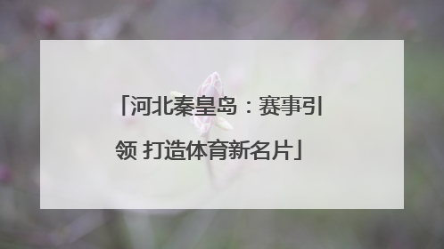 河北秦皇岛：赛事引领 打造体育新名片