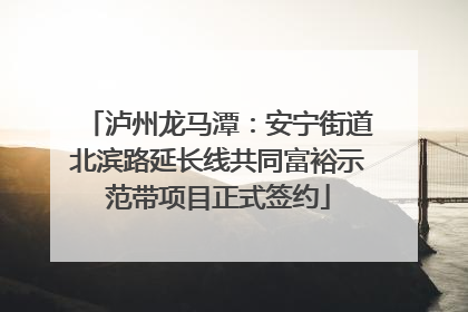 泸州龙马潭：安宁街道北滨路延长线共同富裕示范带项目正式签约