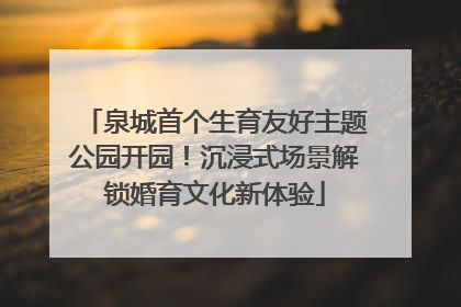 泉城首个生育友好主题公园开园！沉浸式场景解锁婚育文化新体验