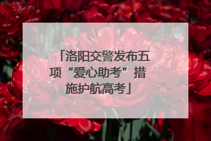 洛阳交警发布五项“爱心助考”措施护航高考