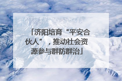 济阳培育“平安合伙人”，推动社会资源参与群防群治