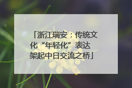 浙江瑞安：传统文化“年轻化”表达 架起中日交流之桥