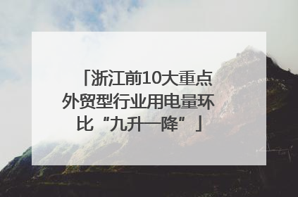 浙江前10大重点外贸型行业用电量环比“九升一降”