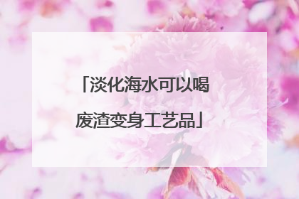 淡化海水可以喝 废渣变身工艺品