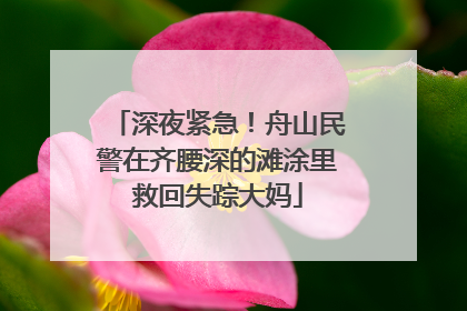 深夜紧急！舟山民警在齐腰深的滩涂里救回失踪大妈