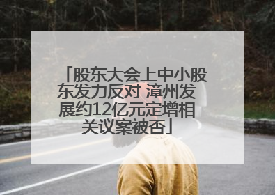股东大会上中小股东发力反对 漳州发展约12亿元定增相关议案被否