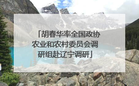 胡春华率全国政协农业和农村委员会调研组赴辽宁调研