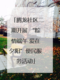腾龙社区二期开展 “粽情端午 爱在夕阳”便民服务活动