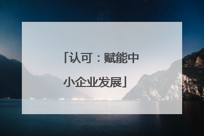 认可：赋能中小企业发展