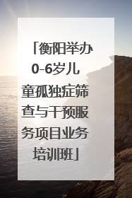 衡阳举办0-6岁儿童孤独症筛查与干预服务项目业务培训班