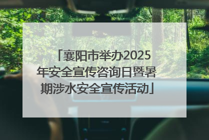 襄阳市举办2025年安全宣传咨询日暨暑期涉水安全宣传活动