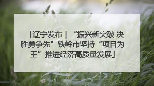 辽宁发布｜“振兴新突破 决胜勇争先”铁岭市坚持“项目为王”推进经济高质量发展