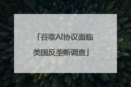谷歌AI协议面临美国反垄断调查