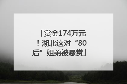 赏金174万元！湖北这对“80后”姐弟被悬赏