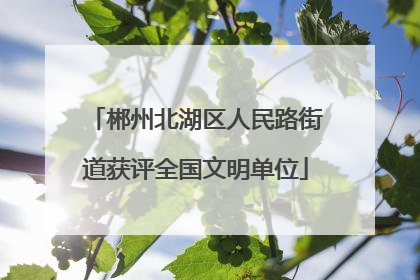 郴州北湖区人民路街道获评全国文明单位