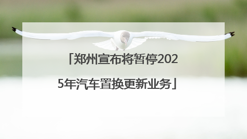 郑州宣布将暂停2025年汽车置换更新业务