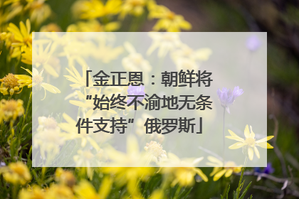金正恩：朝鲜将“始终不渝地无条件支持”俄罗斯