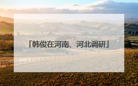 韩俊在河南、河北调研