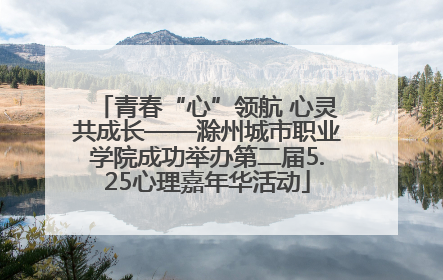 青春“心”领航 心灵共成长——滁州城市职业学院成功举办第二届5.25心理嘉年华活动