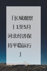 长城观察丨1至5月河北经济保持平稳运行