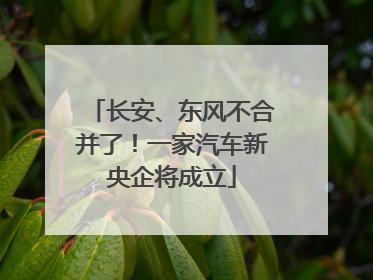 长安、东风不合并了！一家汽车新央企将成立