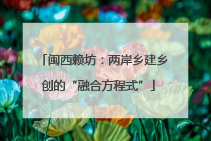 闽西赖坊：两岸乡建乡创的“融合方程式”