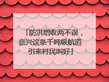 防洪增收两不误，嘉兴这条千吨级航道引来村民叫好