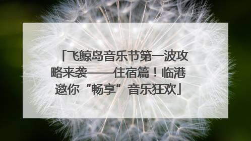 飞鲸岛音乐节第一波攻略来袭——住宿篇！临港邀你“畅享”音乐狂欢