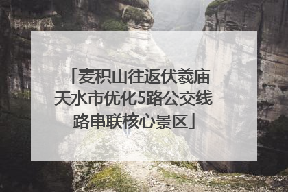 麦积山往返伏羲庙 天水市优化5路公交线路串联核心景区