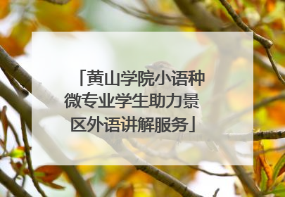 黄山学院小语种微专业学生助力景区外语讲解服务