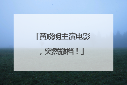 黄晓明主演电影，突然撤档！