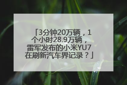 3分钟20万辆，1个小时28.9万辆，雷军发布的小米YU7在刷新汽车界记录？