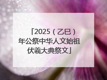 2025（乙巳）年公祭中华人文始祖伏羲大典祭文