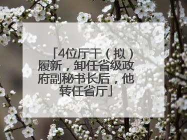 4位厅干（拟）履新，卸任省级政府副秘书长后，他转任省厅