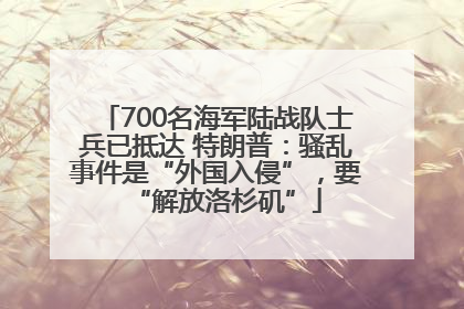 700名海军陆战队士兵已抵达 特朗普：骚乱事件是“外国入侵”，要“解放洛杉矶”